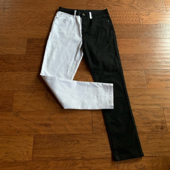 Jeans Split Black And White High Waist Jeans Poshmark — free download